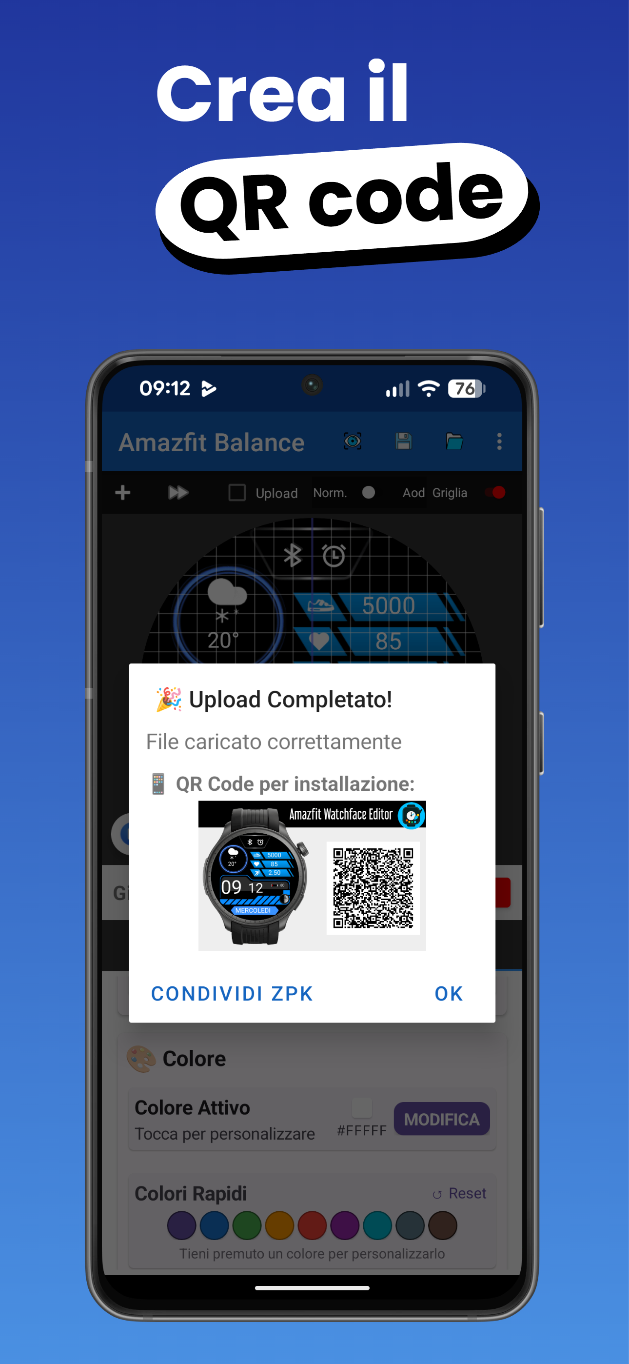 Esportazione su Zepp App